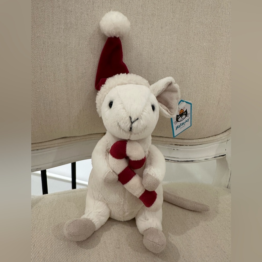Retired Rare NWT Jellycat Merry Mouse Candy Cane Authentic
